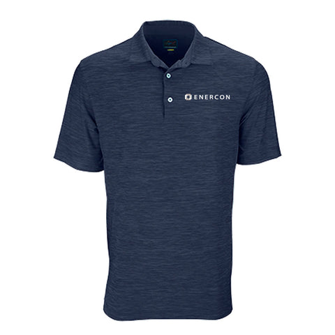 ENERCON Navy Greg Norman Play Dry Heather Solid Polo